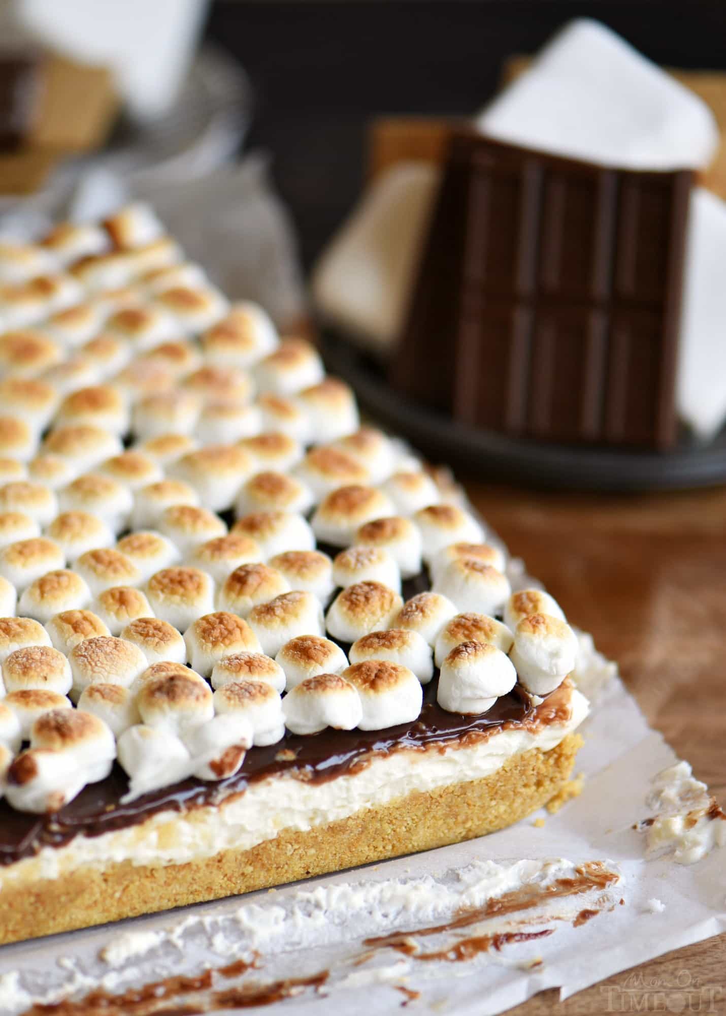 No Bake S'mores Cheesecake Bars from Mom on Timeout