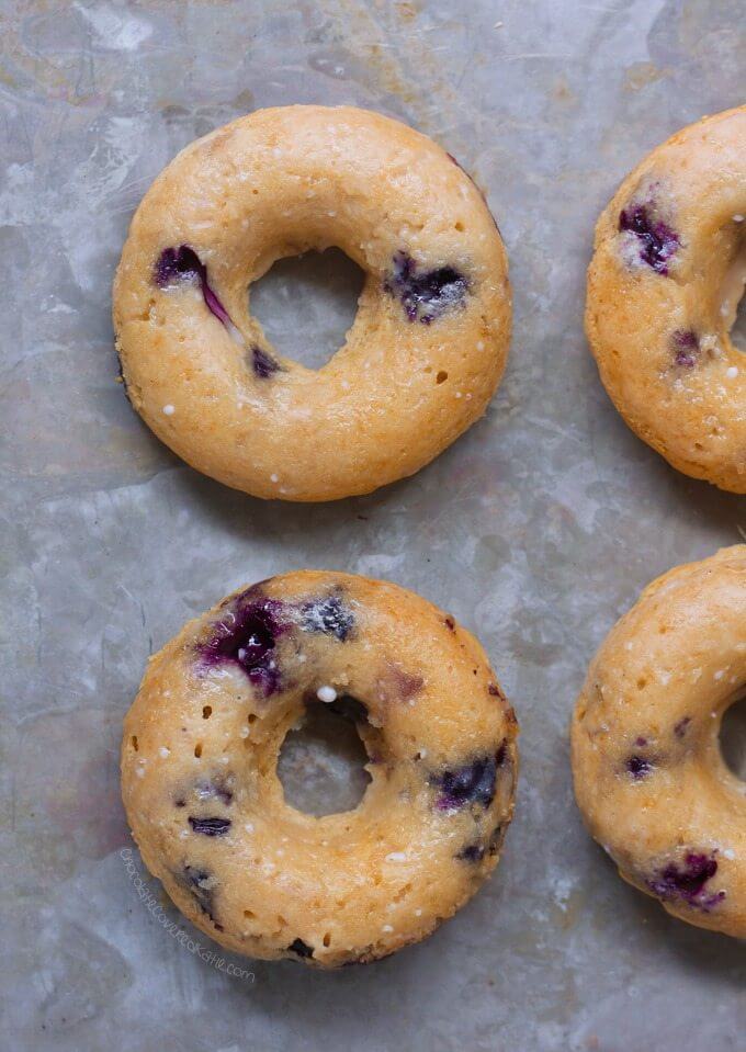 Blueberry Baked Donuts – Refined Sugar Free! from Chocolate Covered Katie