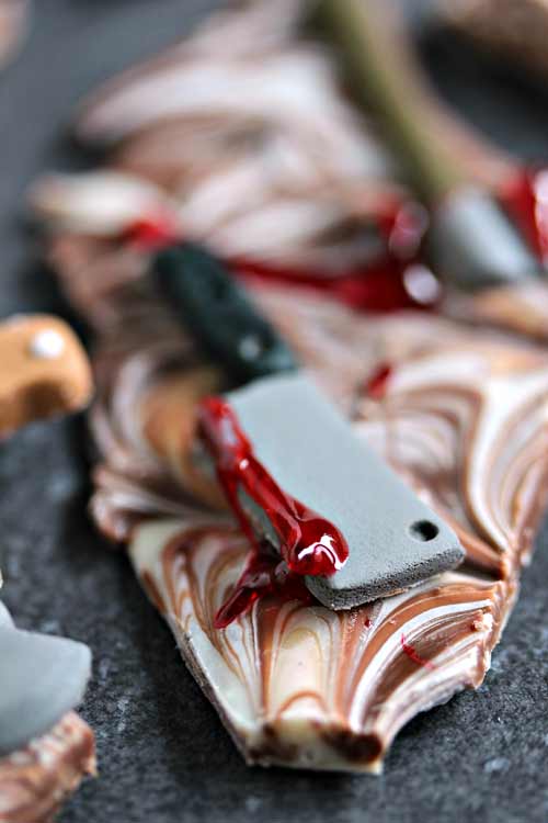 “Always Be Prepared for the Zombie Apocalypse” Chocolate Weapons Bark for Dead Eats: Recipes Inspired by The Walking Dead -