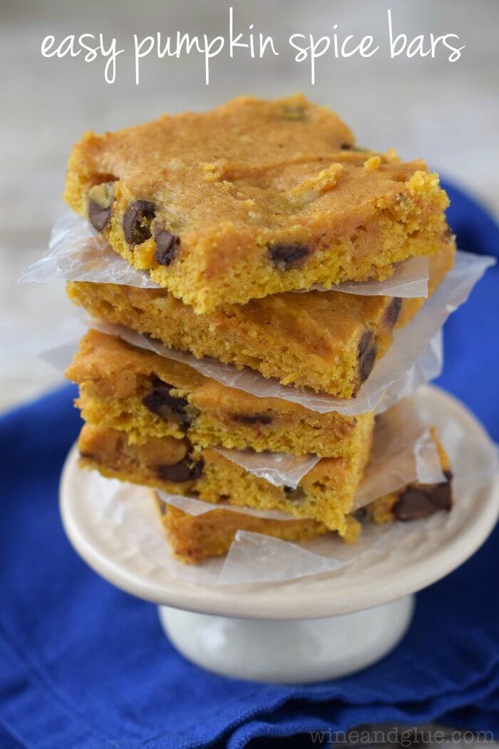 Easy Pumpkin Spice Bars from Wine & Glue