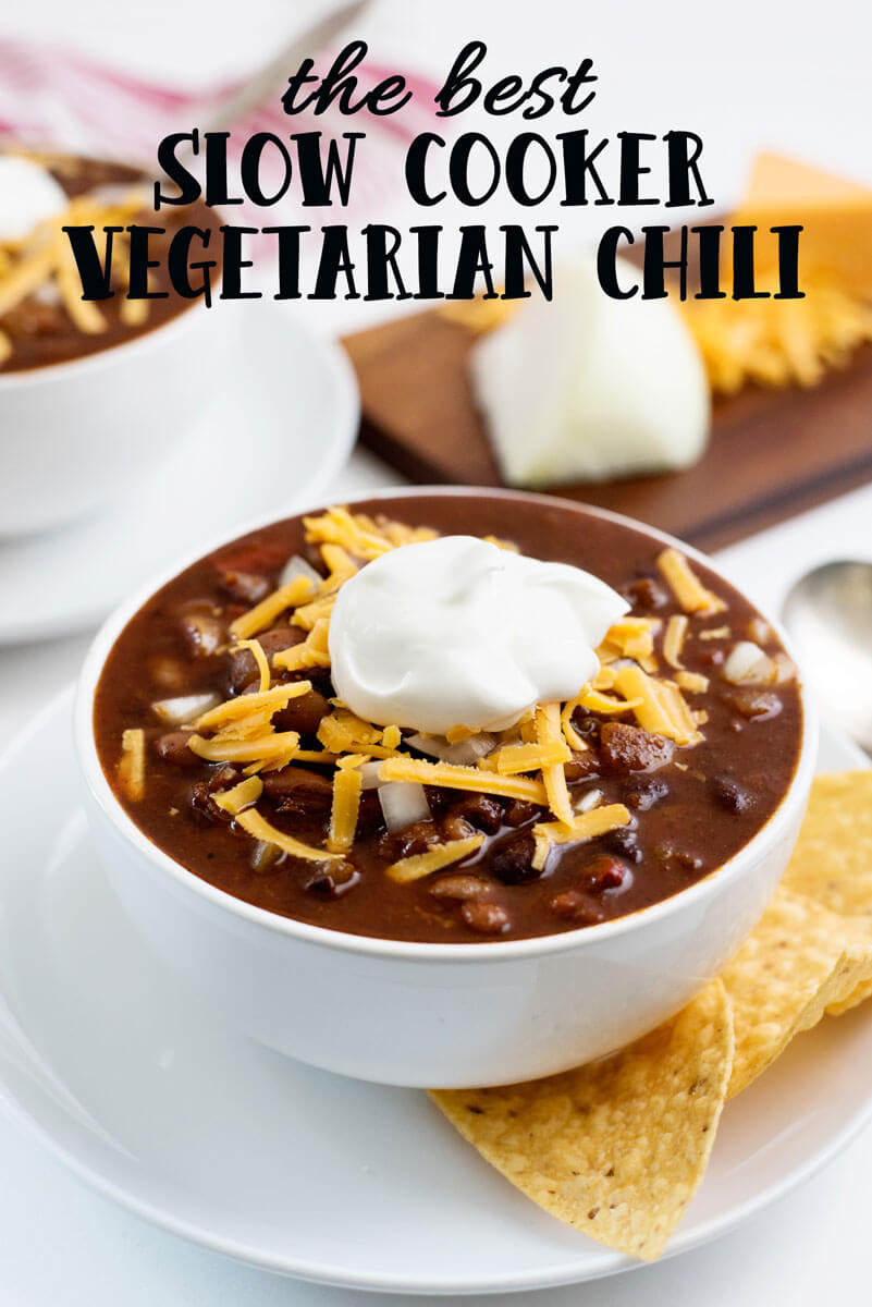 Best Vegetarian Slow Cooker Chili from A Side of Sweet