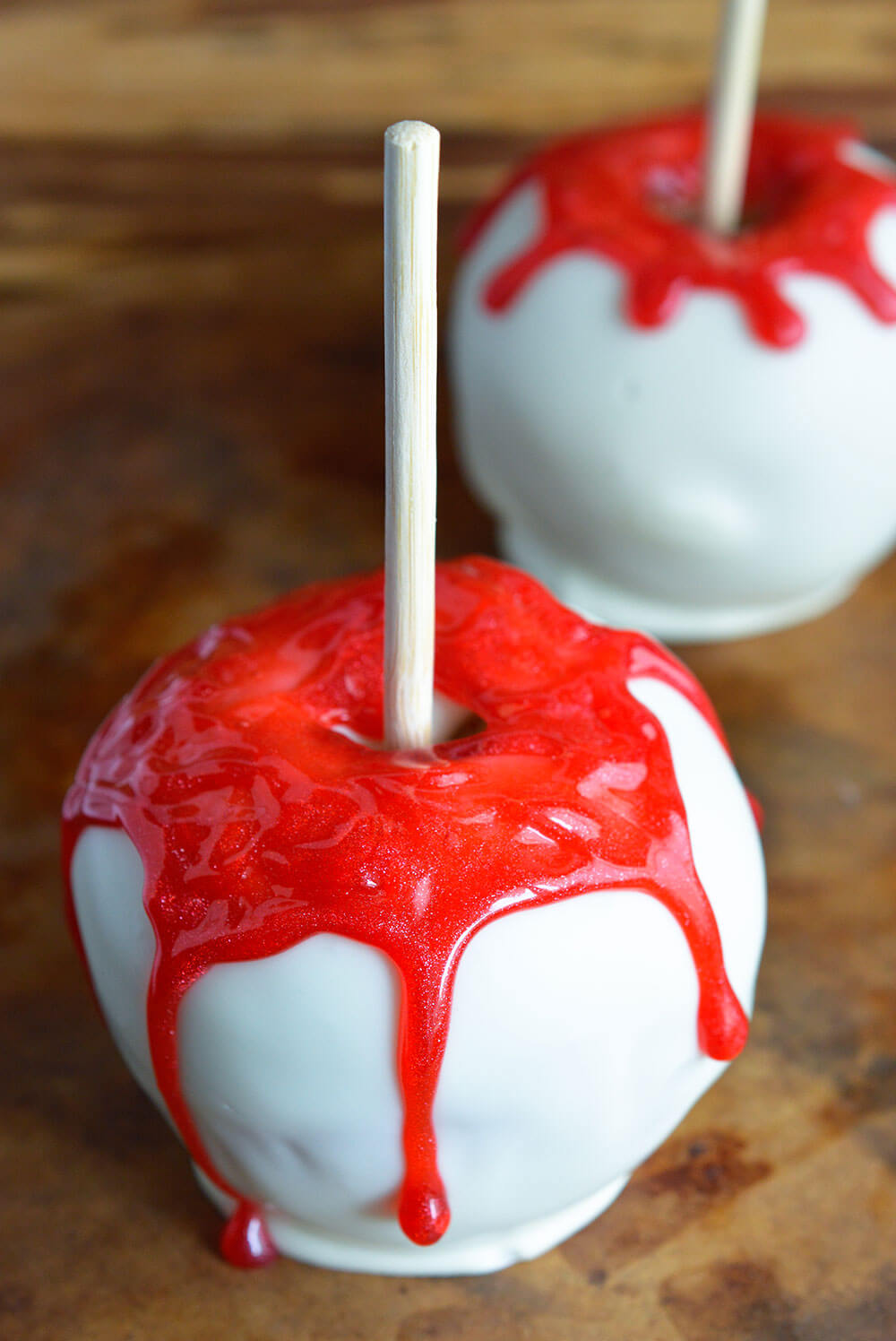 Bloody White Chocolate Apples from Wonky Wonderful