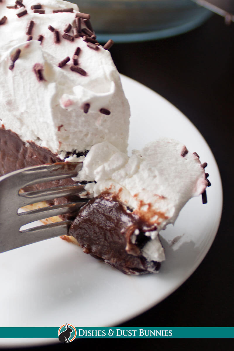 Chocolate Pudding Pie from dishesanddustbunnies,com