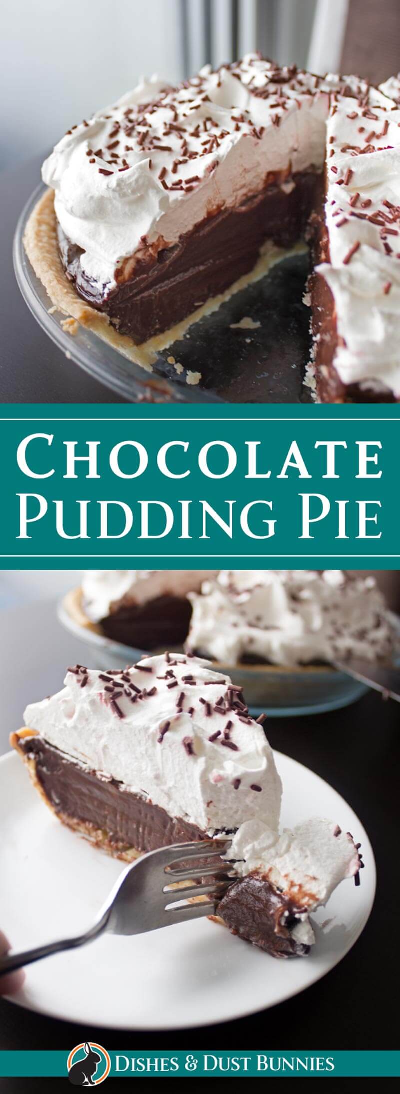 Chocolate Pudding Pie from dishesanddustbunnies,com