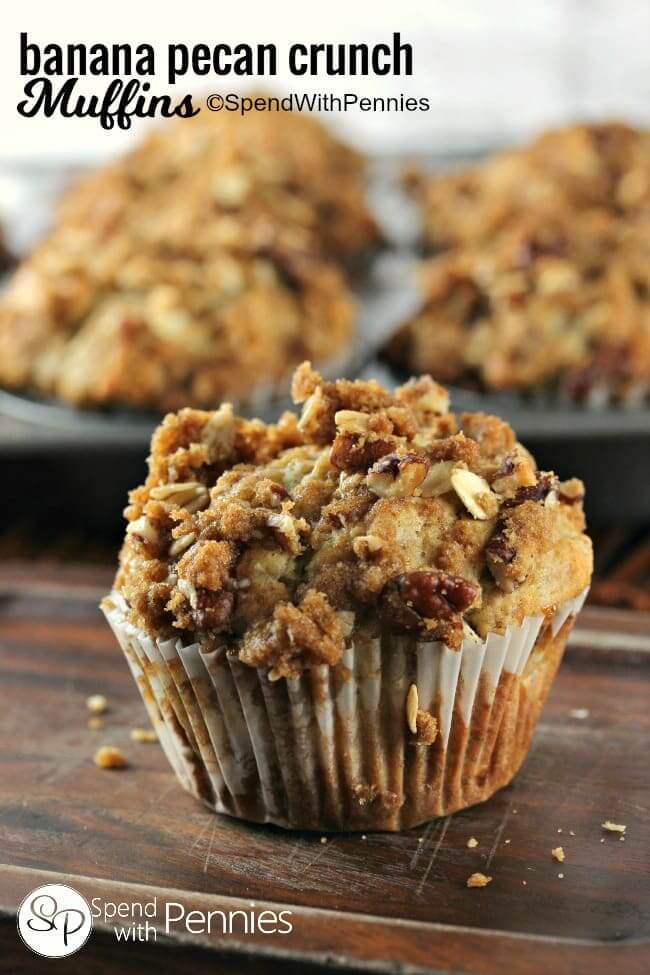 Banana Nut Crunch Muffins from Spend with Pennies