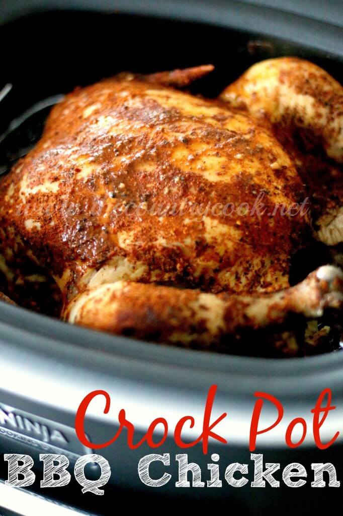 Crock Pot Whole BBQ Chicken from The Country Cook