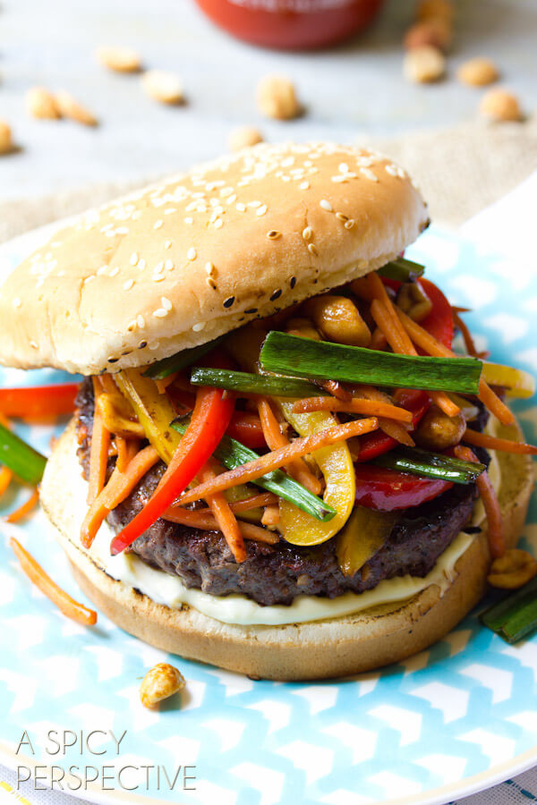 Szechuan Beef Burgers from A Spicy Perspective