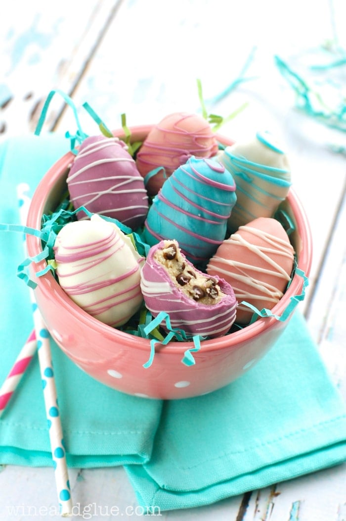Easter Egg Cookie Dough Truffles from Wine and Glue