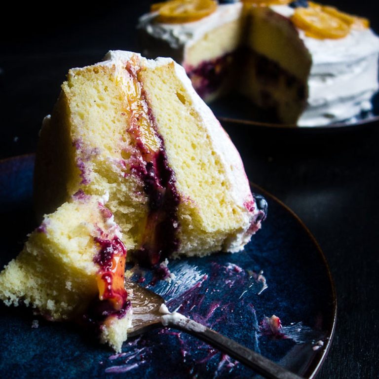Lemon Blueberry Cake with Lemon Cream Cheese Frosting