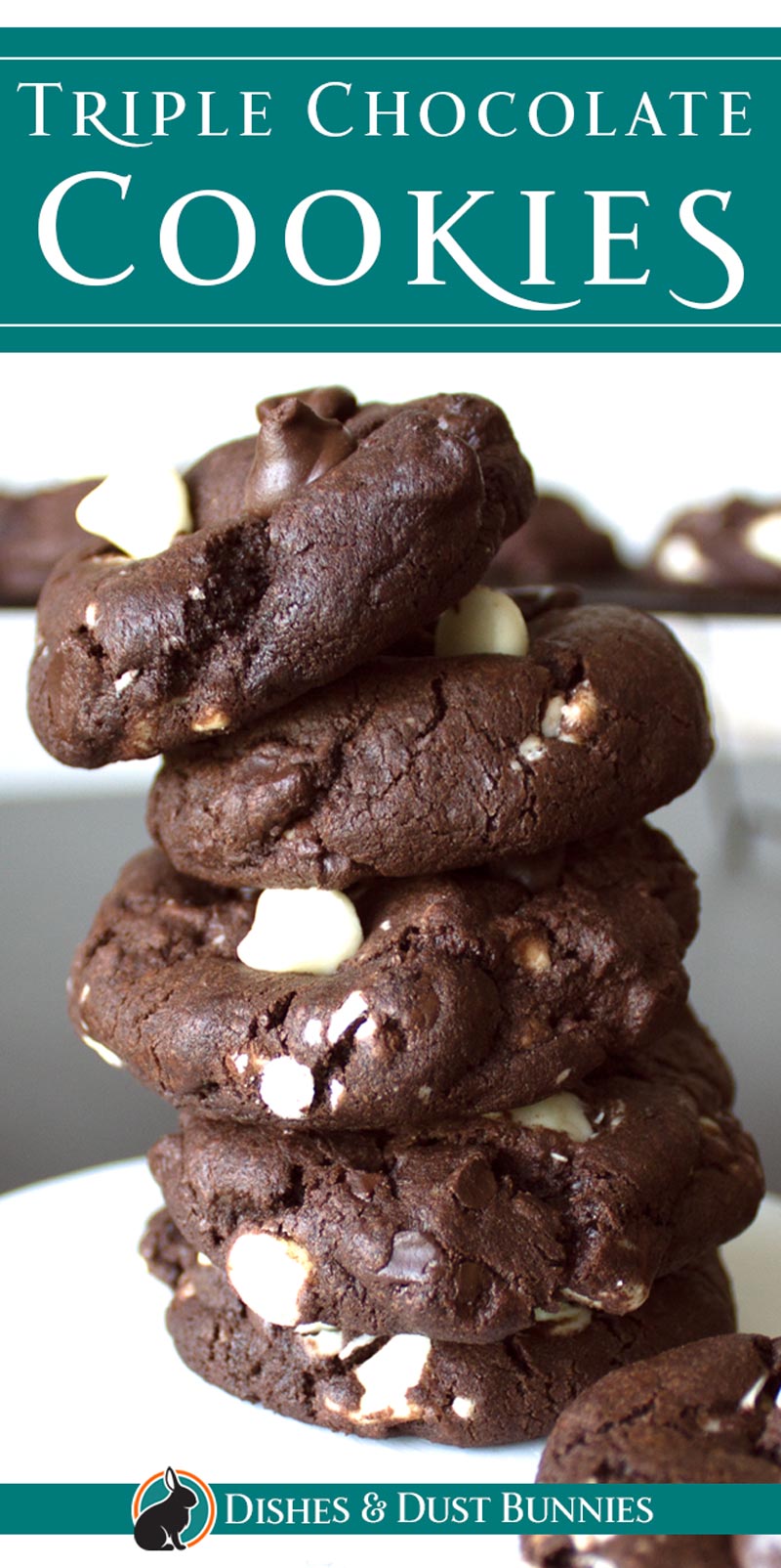 Triple Chocolate Cookies - dishesanddustbunnies.com
