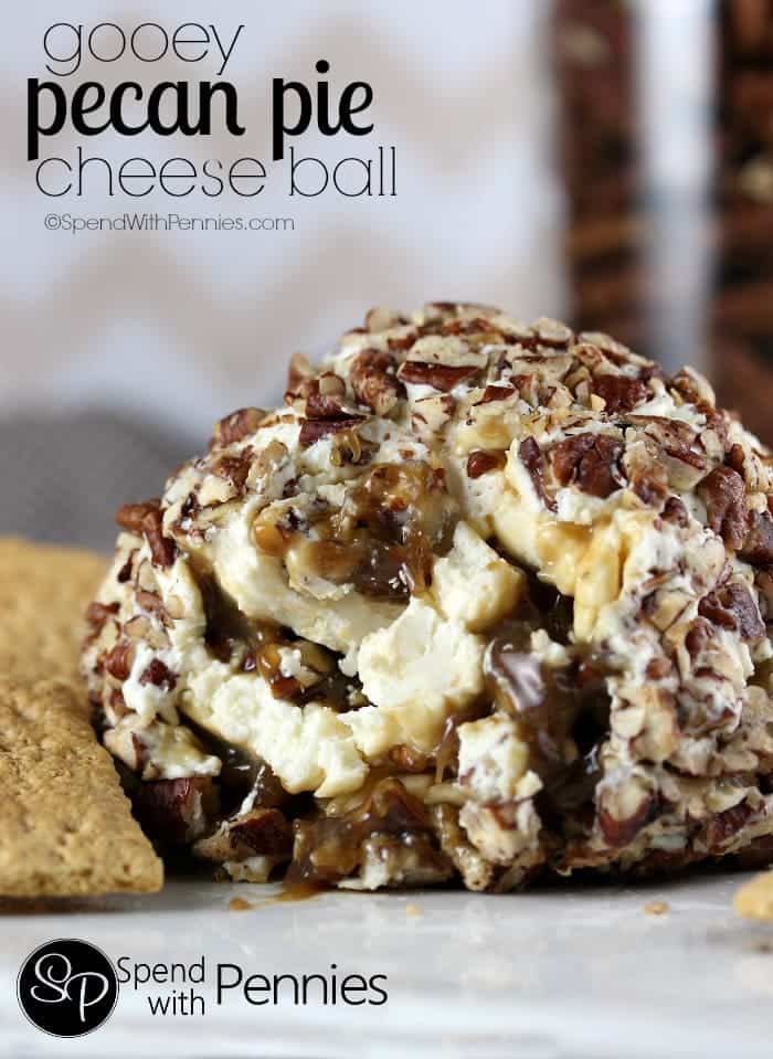 Gooey Pecan Pie Cheese Ball from Spend with Pennies