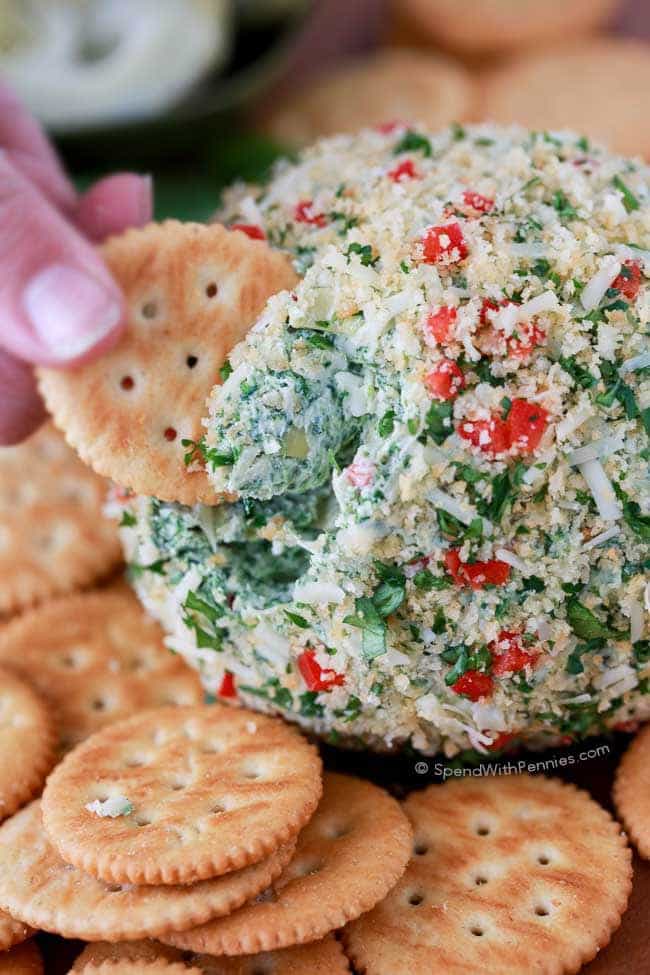 Spinach Artichoke Cheese Ball from Spend with Pennies