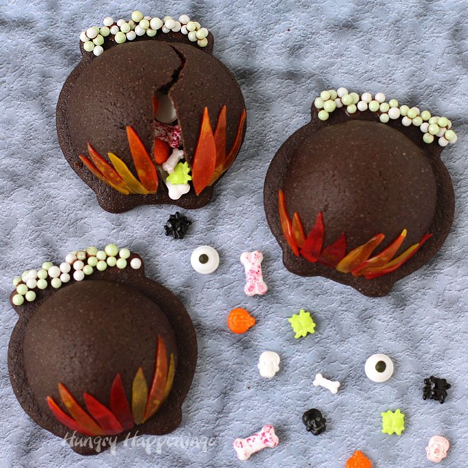 Candy Filled Cauldron Cookies from Hungry Happenings