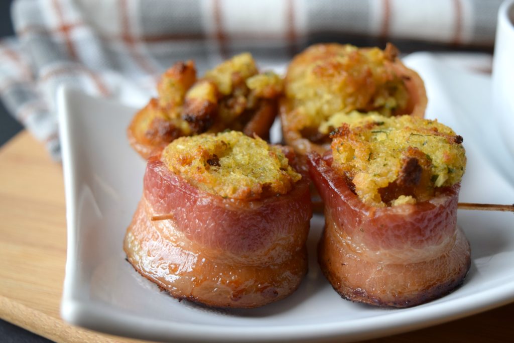 Bacon Wrapped Stuffing Bites from Who Needs a Cape