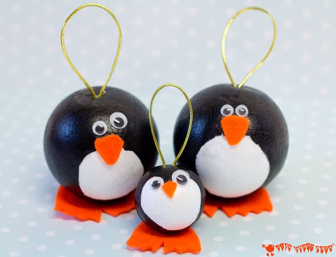 Penguin Ornaments from Kids Craft Room