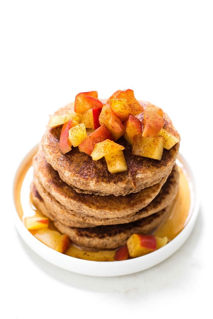 Healthy Fluffy Flourless Apple Pie Pancakes from The Big Man's World