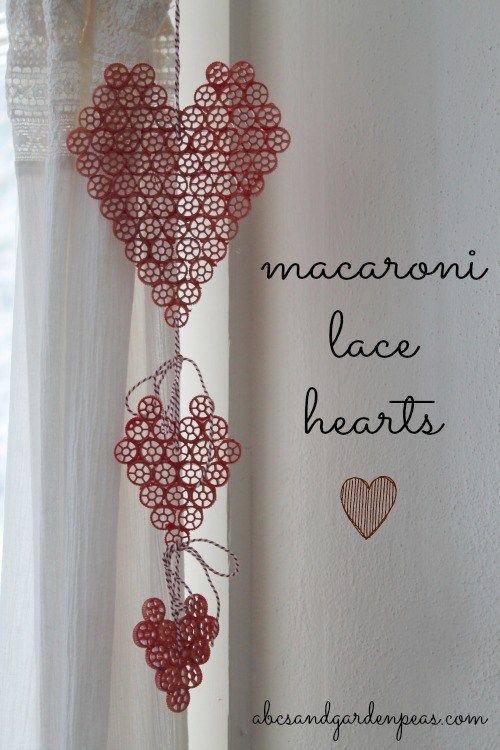 Macaroni Art Lace Hearts from ABCs & Garden Peas