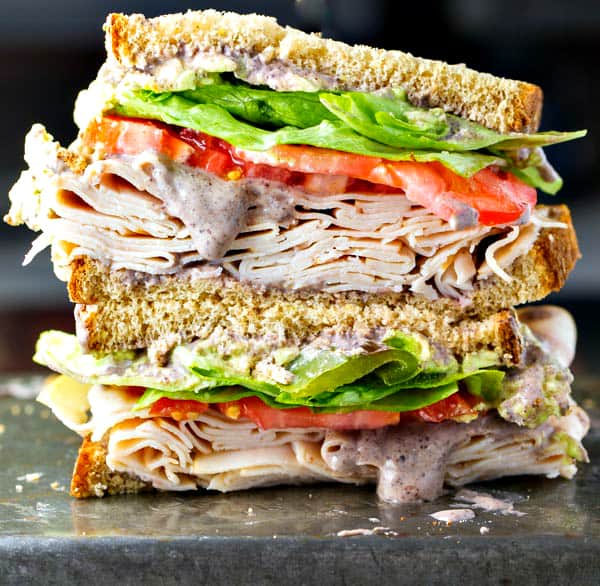 Healthy Turkey Sandwich Recipe with Black Bean Spread from The Wicked Noodle