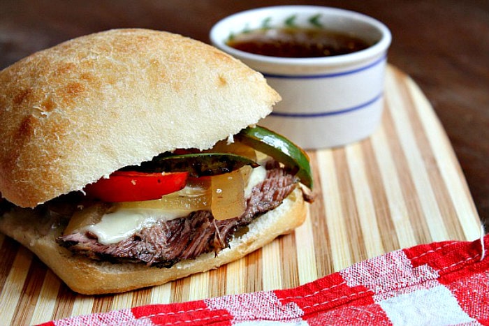 Slow Cooker French Dip Sandwiches from Recipe Girl