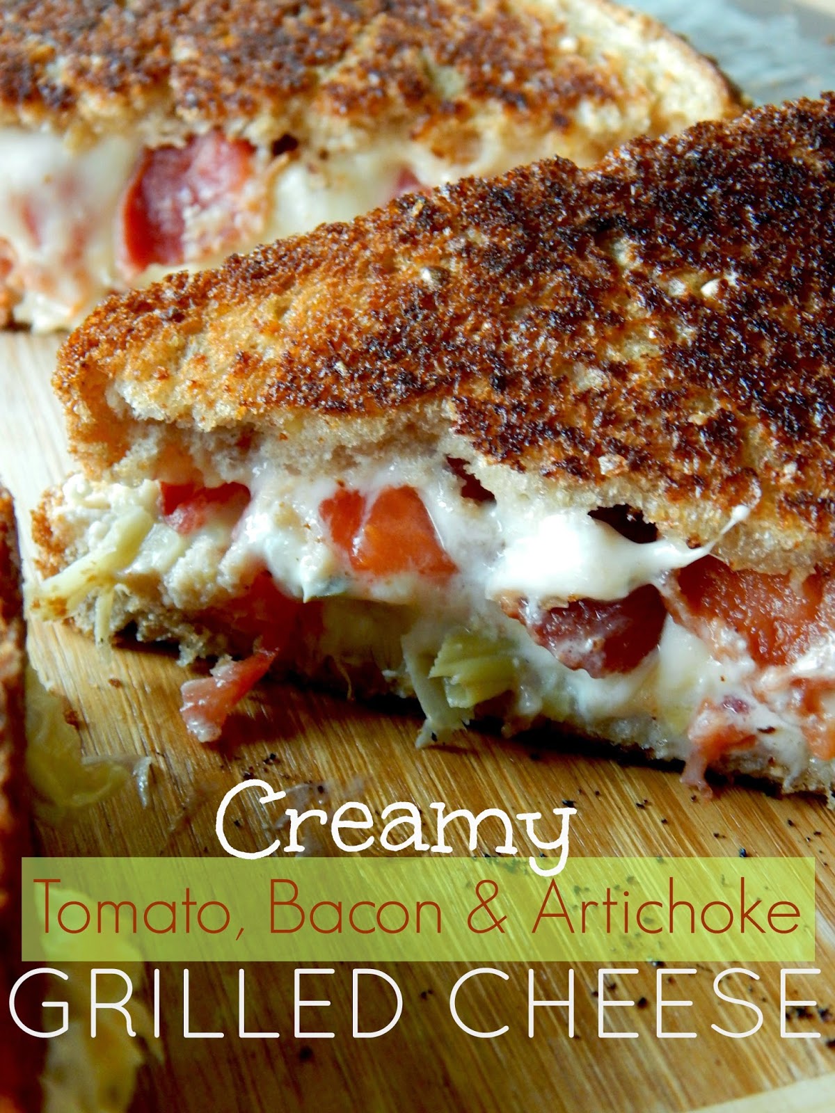 Creamy Tomato, Bacon and Artichoke Grilled Cheese Sandwiches from Ally's Sweet and Savory Eats