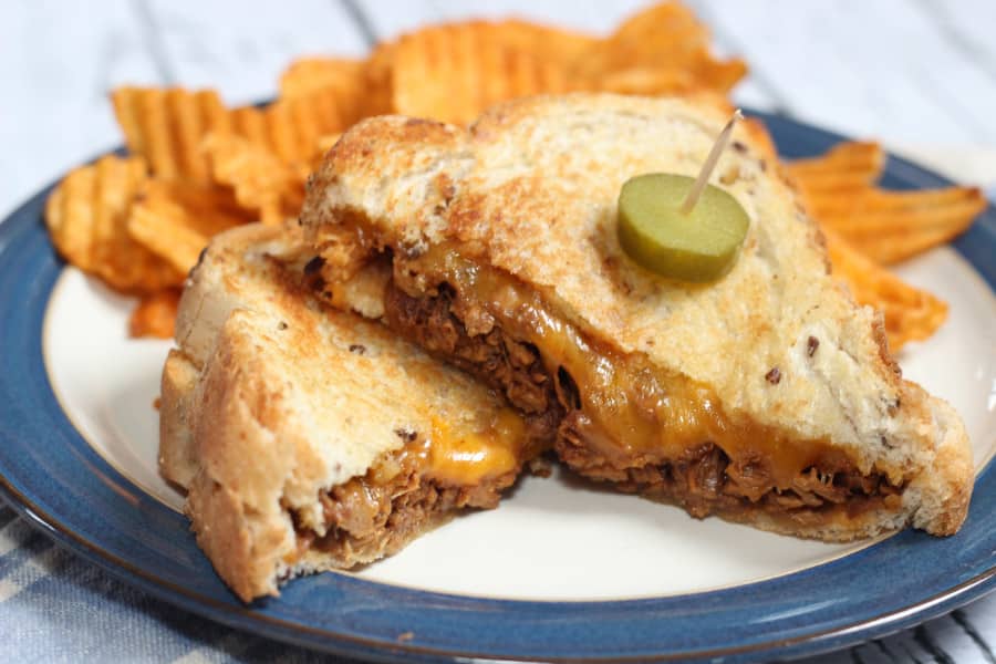 Pulled Pork Grilled Cheese Sandwiches from Mom vs The Boys
