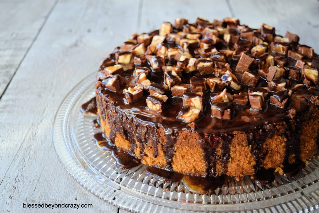 Snickers Chocolate Cheesecake from Blessed Beyond Crazy