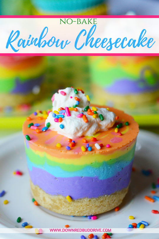 No Bake Rainbow Cheesecake from Down Redbud Drive
