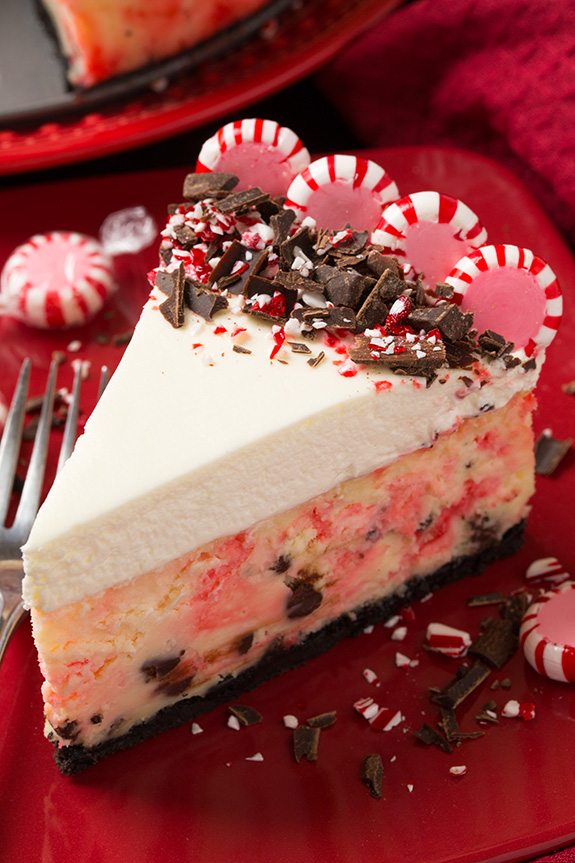 Peppermint Bark Cheesecake from Cooking Classy
