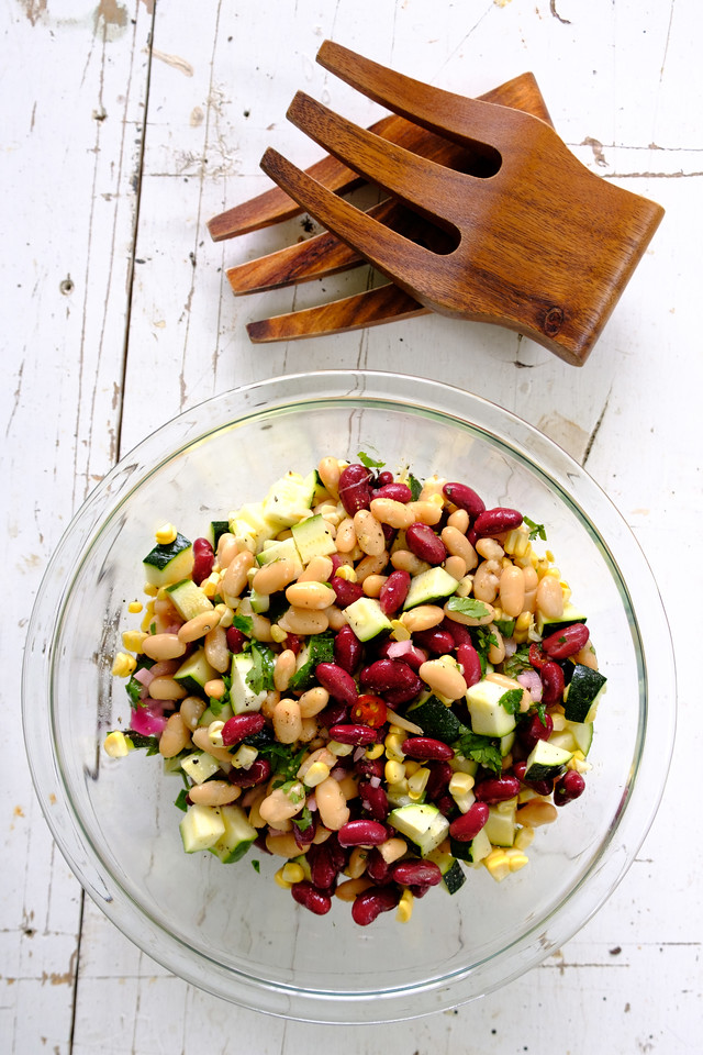 Zucchini, Corn and Bean Salad from Sidewalk Shoes