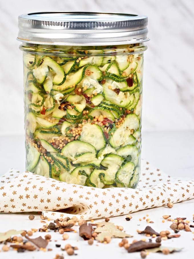Refrigerator Pickled Zucchini Recipe from Homemade & Yummy