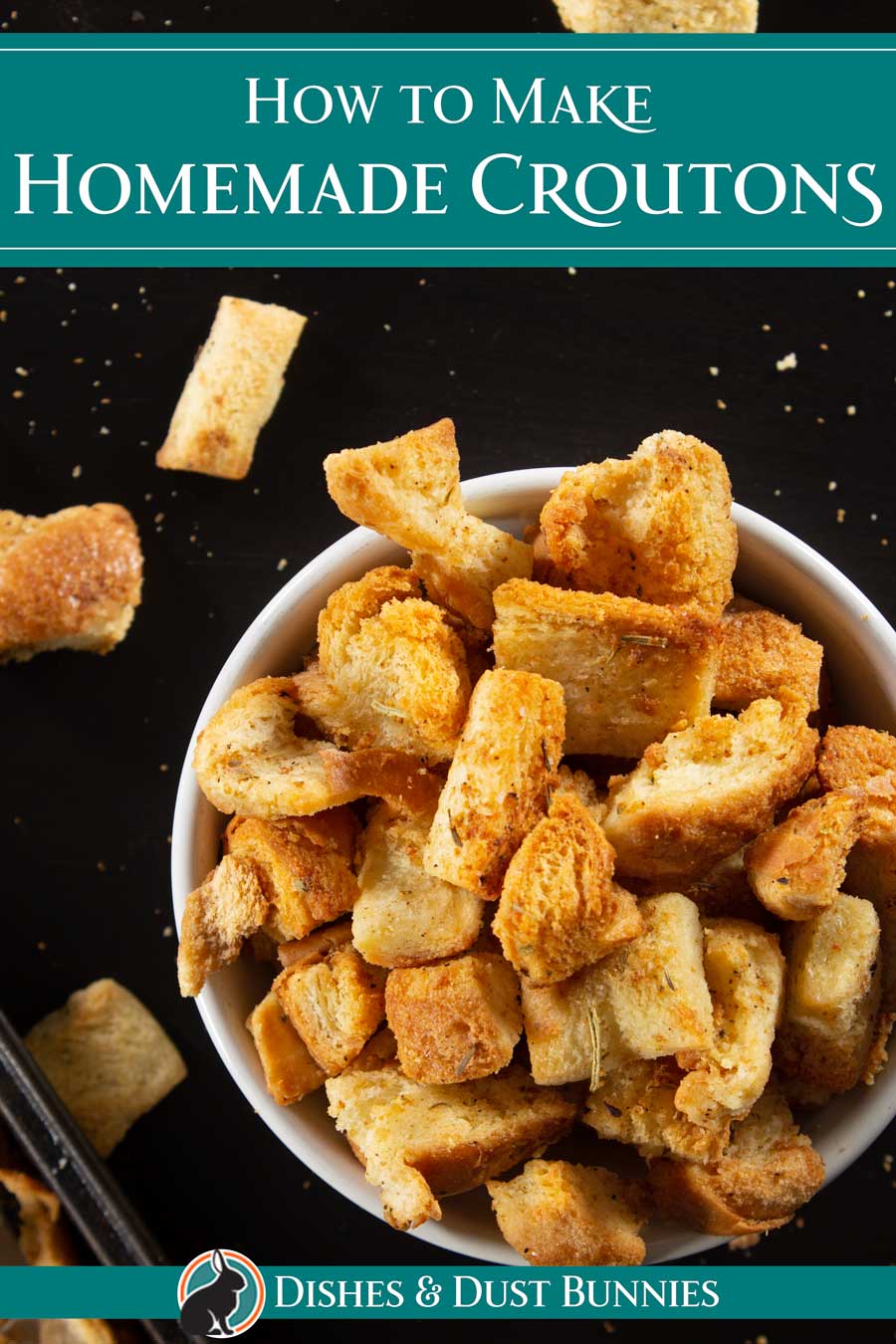 Homemade Croutons in a bowl