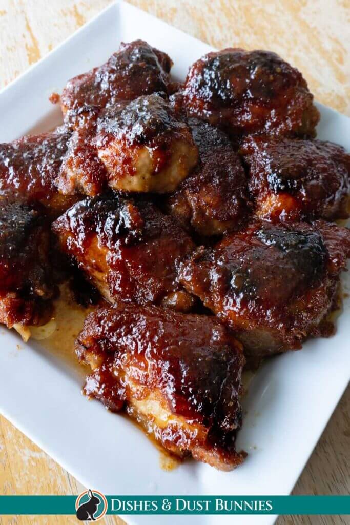 Honey Garlic Chicken with tasty sauce on the side - Dishes & Dust Bunnies