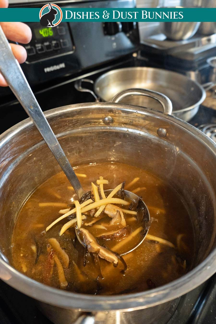 Hot and Sour Soup after the seasonings have been added