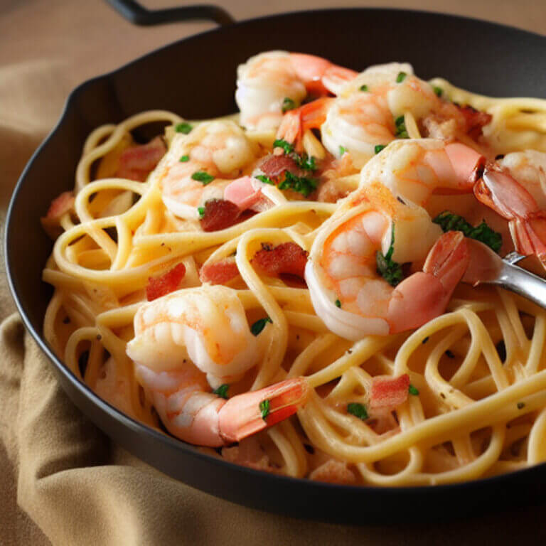Shrimp and Bacon Pasta Carbonara