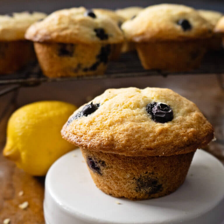 Bakery Style Lemon Blueberry Muffins