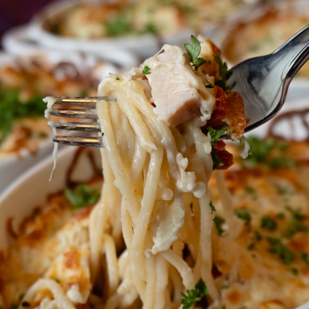 Easy Baked Chicken Alfredo Pasta (Using Rotisserie or Cooked Chicken)