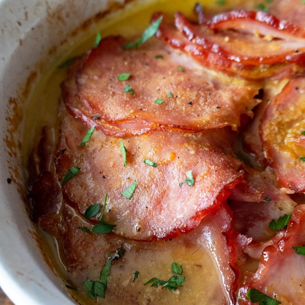 Easy Honey Dijon Ham Bake (Saucy Baked Ham Recipe)