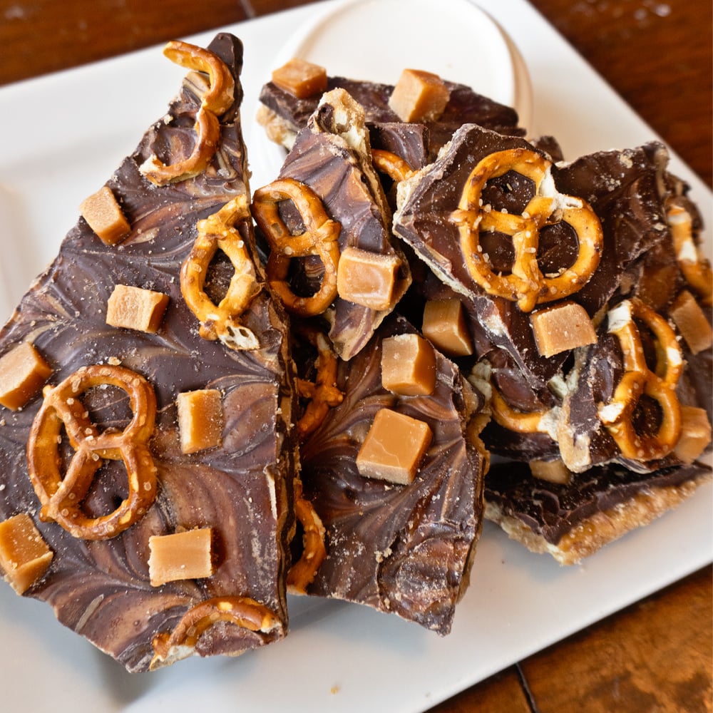 Chocolate Peanut Butter Pretzel Salted Caramel Crack (Saltine Cracker Toffee)
